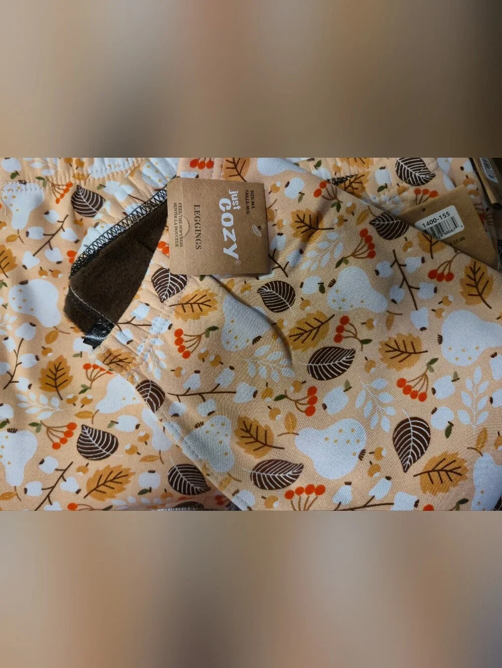 Just Cozy Womens Fleece Leggings Fall Print XS/S & M/L & XL